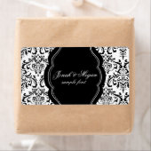PixDezines Rossi Damask/DIY/black+white Etiket (Insitu)