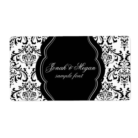 PixDezines Rossi Damask/DIY/black+white Etiket (Voorkant)