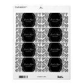 PixDezines Rossi Damask/DIY/black+white Etiket (Full Sheet)