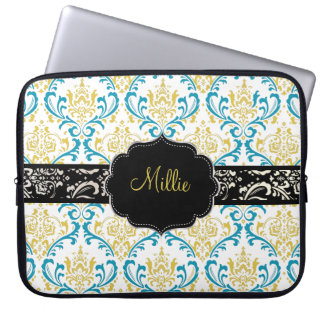 PixDezines Rossi Damask/DIY monogram+color! Laptop Sleeve