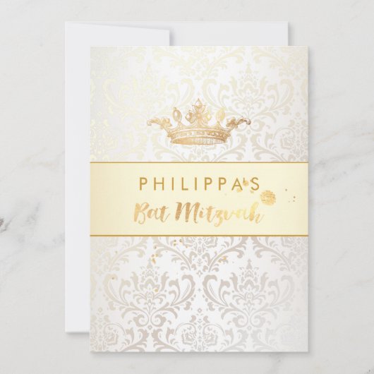 PixDezines Rossi Damask/Faux gouden kroon Kaart (Voorkant)