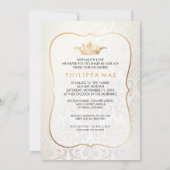 PixDezines Rossi Damask/Faux gouden kroon Kaart (Achterkant)