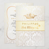 PixDezines Rossi Damask/Faux gouden kroon Kaart (Voorkant / Achterkant)