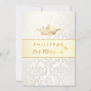 PixDezines Rossi Damask/Faux gouden kroon Kaart