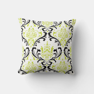 PixDezines Rossi Damask/Groen/Zwart Kussen