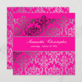 PixDezines Rossi Damask, Hot Pink Kaart (Voorkant / Achterkant)