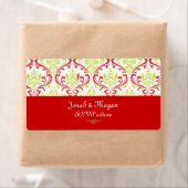 PixDezines Rossi Damask Kerst|DIY achtertuin Etiket (Insitu)