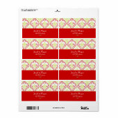 PixDezines Rossi Damask Kerst|DIY achtertuin Etiket (Full Sheet)