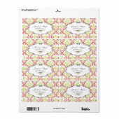 PixDezines Rossi Damask | Kerstmis Etiket (Full Sheet)