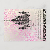 PixDezines Rossi Damask+Kroonluchter tafelkaarten Briefkaart (Achterkant)