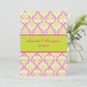 PixDezines Rossi, Damask / Lime+Fuchsia Kaart (Staand voorkant)