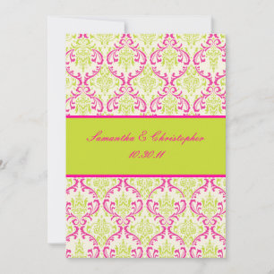 PixDezines Rossi, Damask / Lime+Fuchsia Kaart