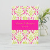 PixDezines Rossi, Damask/Limoen+Fuschia Kaart (Staand voorkant)