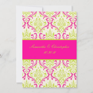 PixDezines Rossi, Damask/Limoen+Fuschia Kaart