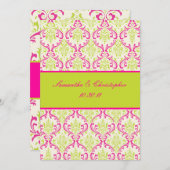 PixDezines Rossi, Damask/Limoen+Fuschia Kaart (Voorkant / Achterkant)