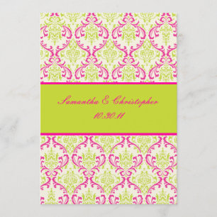 PixDezines Rossi, Damask/Limoen+Fuschia Kaart