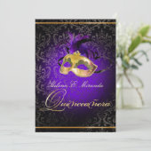 PixDezines Rossi Damask/Masquerade/DIY/Paars Kaart (Staand voorkant)