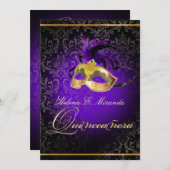 PixDezines Rossi Damask/Masquerade/DIY/Paars Kaart (Voorkant / Achterkant)