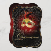 PixDezines Rossi Damask/Masquerade/DIY/Ruby Kaart (Voorkant / Achterkant)