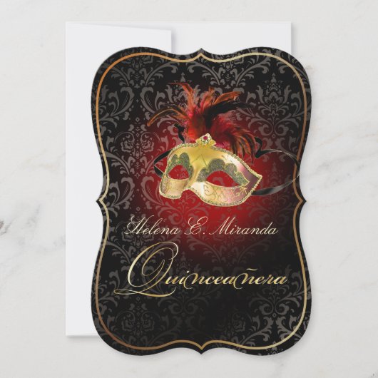 PixDezines Rossi Damask/Masquerade/DIY/Ruby Kaart (Voorkant)