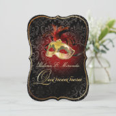 PixDezines Rossi Damask/Masquerade/DIY/Ruby Kaart (Staand voorkant)