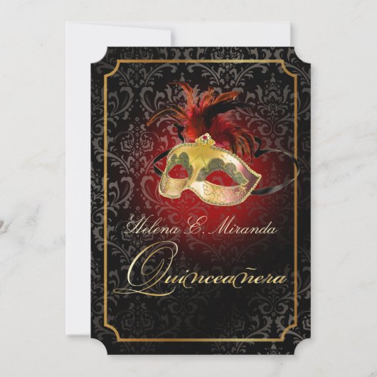 PixDezines Rossi Damask/Masquerade/DIY/Ruby Kaart (Voorkant)