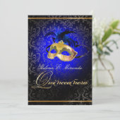 PixDezines Rossi Damask/Masquerade/DIY/sapphire Kaart (Staand voorkant)