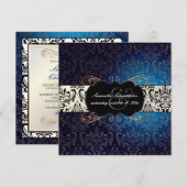 PixDezines Rossi Damask, middernacht blauw Kaart (Voorkant / Achterkant)