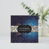 PixDezines Rossi Damask, middernacht blauw Kaart (Staand voorkant)