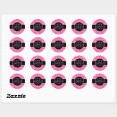 PixDezines Rossi Damask, Monogram DIY Kleur Ronde Sticker (Vel)