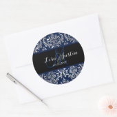 PixDezines Rossi Damask, monogram/doe-het-zelf kle Ronde Sticker (Envelop)