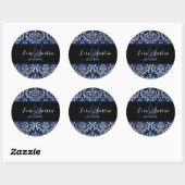 PixDezines Rossi Damask, monogram/doe-het-zelf kle Ronde Sticker (Vel)