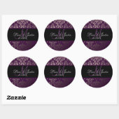 PixDezines Rossi Damask, monogram/doe-het-zelf kle Ronde Sticker (Vel)