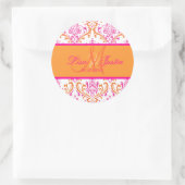 PixDezines Rossi Damask, monogram stickers (Tas)