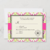 PixDezines Rossi Damask, RSVP voor 5x7 uitnodiging (Achterkant)