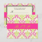 PixDezines Rossi Damask, RSVP voor 5x7 uitnodiging (Voorkant / Achterkant)