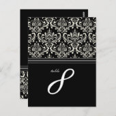 PixDezines Rossi Damask, tafel geen kaarten. Briefkaart (Voorkant / Achterkant)