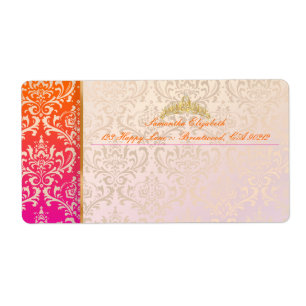 PixDezines rossi damask+tiara Etiket