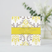 PixDezines Rossi Damask, Yellow+Mauve Kaart (Staand voorkant)