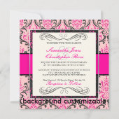 PixDezines Rossi Damask, zwart+roze Kaart (Achterkant)