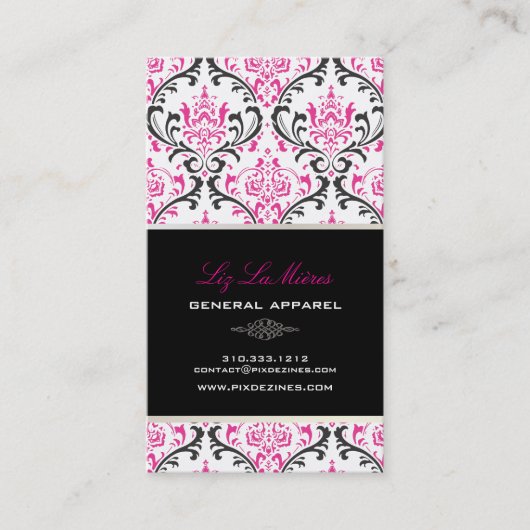Pixdezines  rossi damast/doe-het-zelf achtergrond visitekaartje (Voorkant)
