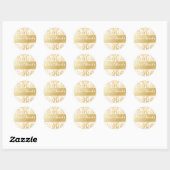 PixDezines rossi damast/ faux gold Ronde Sticker (Vel)