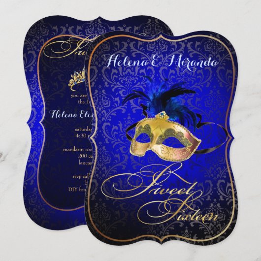 PixDezines Rossi Sweet 16 Masquerade/DIY bckgrnd Kaart (Voorkant / Achterkant)