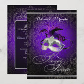 PixDezines Rossi Sweet 16 Masquerade/DIY kleur!! Kaart (Voorkant / Achterkant)