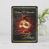 PixDezines Rossi Sweet 16 Masquerade/DIY kleur!! Kaart (Staand voorkant)