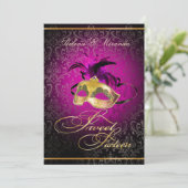 PixDezines Rossi Sweet 16 Masquerade/DIY kleur!! Kaart (Staand voorkant)