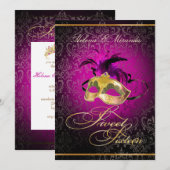 PixDezines Rossi Sweet 16 Masquerade/DIY kleur!! Kaart (Voorkant / Achterkant)