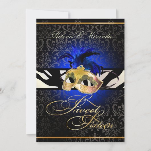 PixDezines Rossi Sweet 16 Masquerade/DIY kleur!! Kaart (Voorkant)