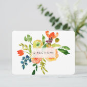 PixDezines routebeschrijving floral mitswa/DIY bac Informatiekaartje (Staand voorkant)