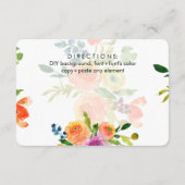 PixDezines routebeschrijving floral mitswa/DIY bac Informatiekaartje (Achterkant)